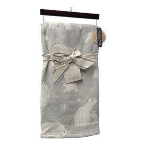 NWT Aspen Baby 30x40" Polar Bear Holiday Christmas Knit Blanket Recycled